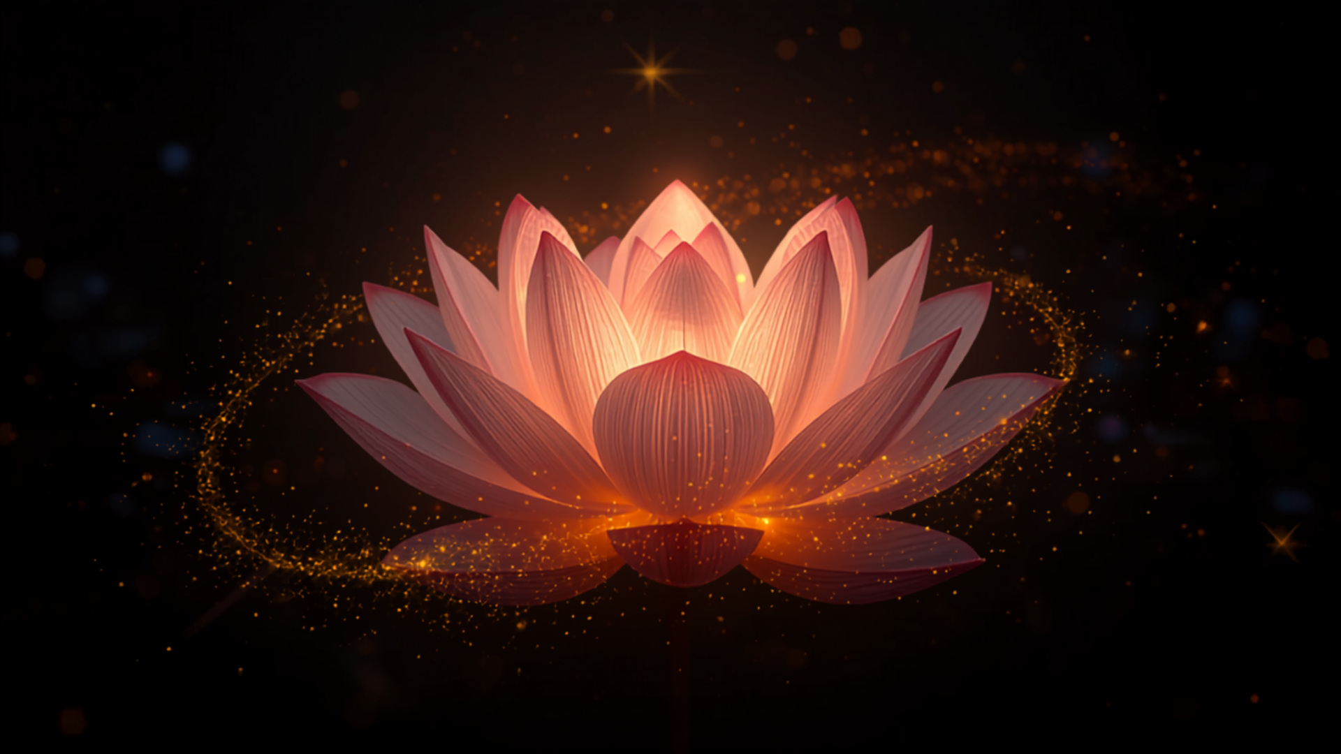 夜空に光る蓮の花